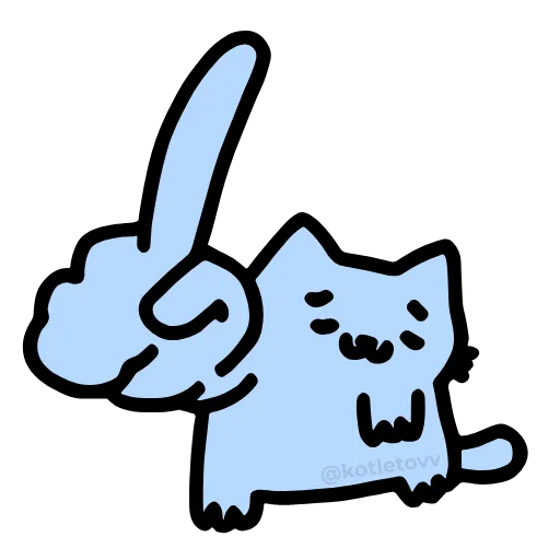 🙅‍♀️ Эмодзи «NUB NUB CAT STICK» для Telegram