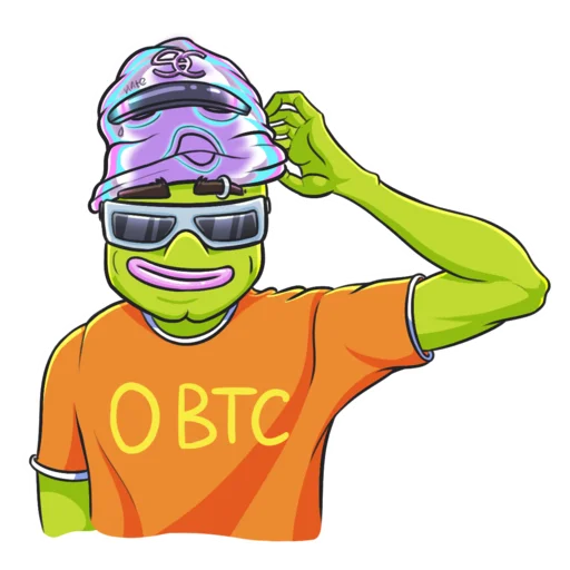 👀 Стикер «Pepe BTC» для Telegram