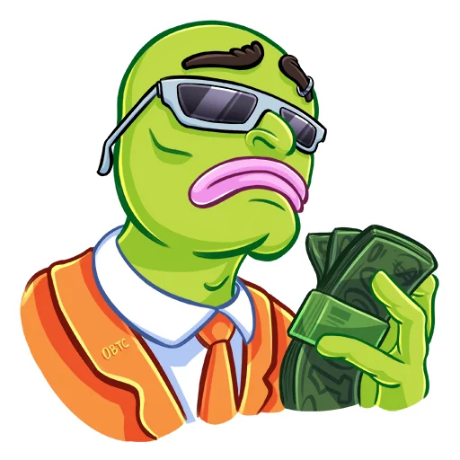 🤑 Стикер «Pepe BTC» для Telegram