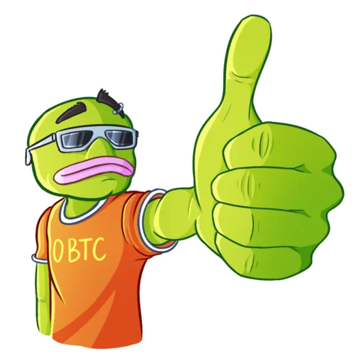 👍 Стикер «Pepe BTC» для Telegram