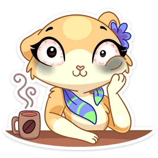☕️ Стикер «Рыжая Нура - стиль к Нуре» для Telegram