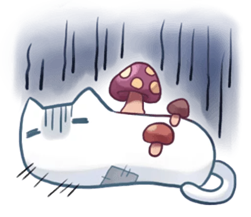 😔 Стикер «Nyan Nyan White Nyan» для Telegram