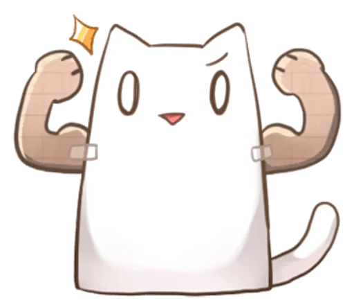 💪 Стикер «Nyan Nyan White Nyan» для Telegram