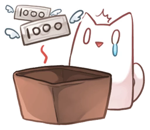 😢 Стикер «Nyan Nyan White Nyan» для Telegram
