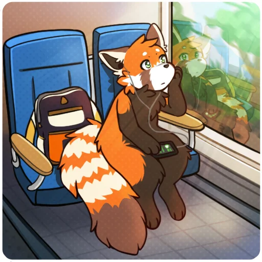 🚞 Стикер «Red Panda -» для Telegram