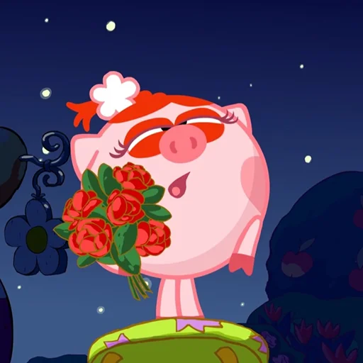 💐 Стикер «Нюша Смешарики» для Telegram