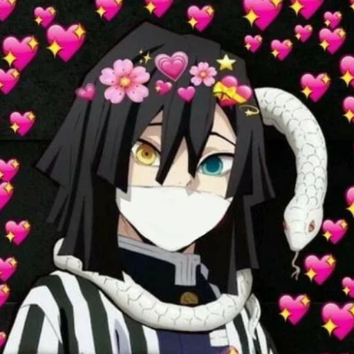 🐍 Стикер «Iguro Obanai» для Telegram