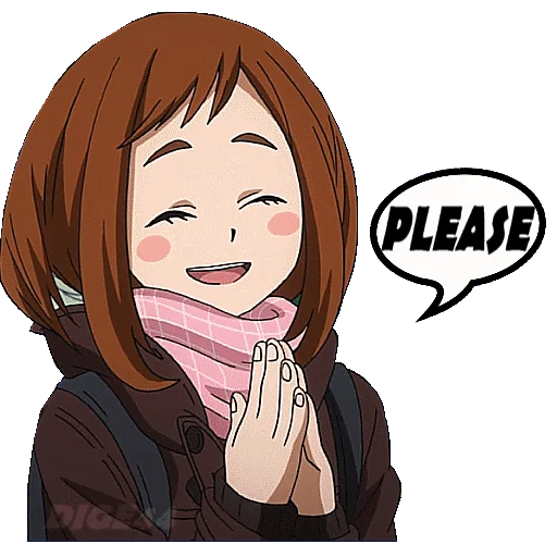 🙏 Стикер «OCHAKO URARAKA» для Telegram