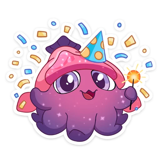 🥳 Стикер «Окти • Octy the Squid» для Telegram