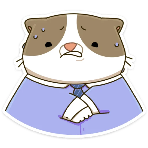 😓 Стикер «Офисный кот - маленький пушистый начальник» для Telegram