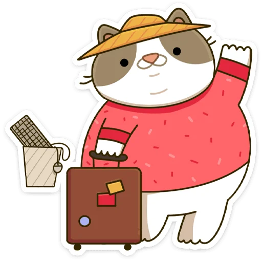 🏖️ Стикер «Офисный кот - маленький пушистый начальник» для Telegram