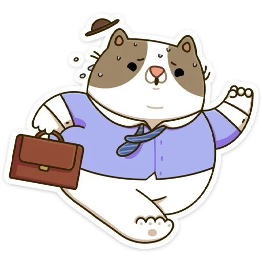 🏃‍♂ Стикер «Офисный кот - маленький пушистый начальник» для Telegram