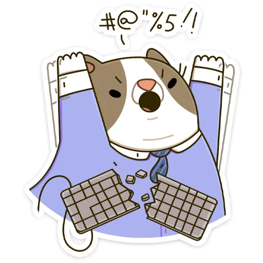 🤯 Стикер «Офисный кот - маленький пушистый начальник» для Telegram
