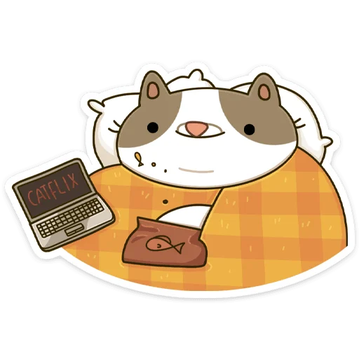 🐠 Стикер «Офисный кот - маленький пушистый начальник» для Telegram