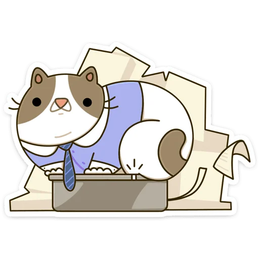 💼 Стикер «Офисный кот - маленький пушистый начальник» для Telegram