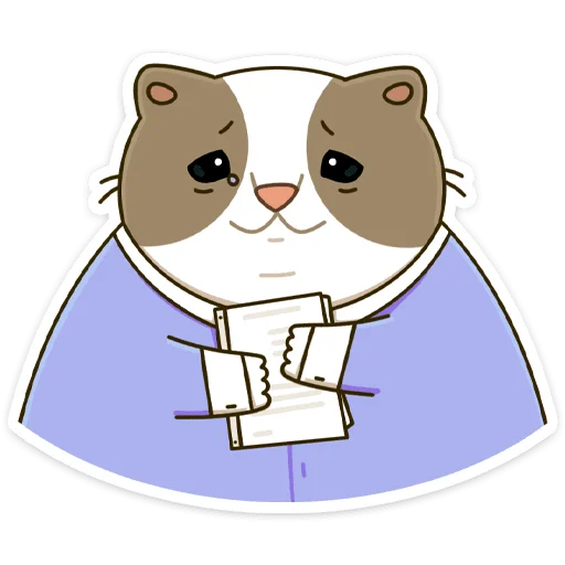 😥 Стикер «Офисный кот - маленький пушистый начальник» для Telegram