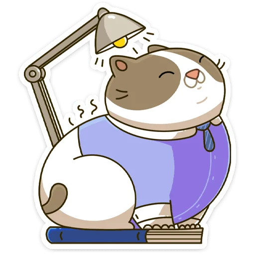 ☀️ Стикер «Офисный кот - маленький пушистый начальник» для Telegram