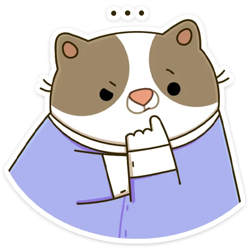 🤔 Стикер «Офисный кот - маленький пушистый начальник» для Telegram