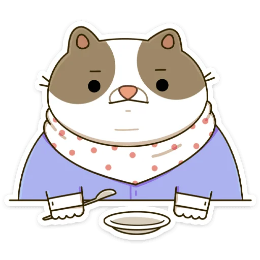🍽 Стикер «Офисный кот - маленький пушистый начальник» для Telegram
