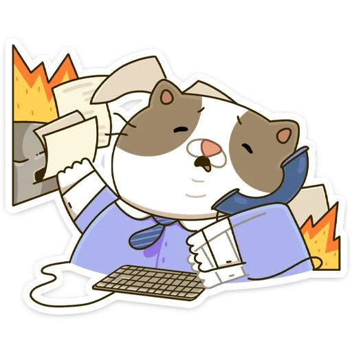 👍 Стикер «Офисный кот - маленький пушистый начальник» для Telegram