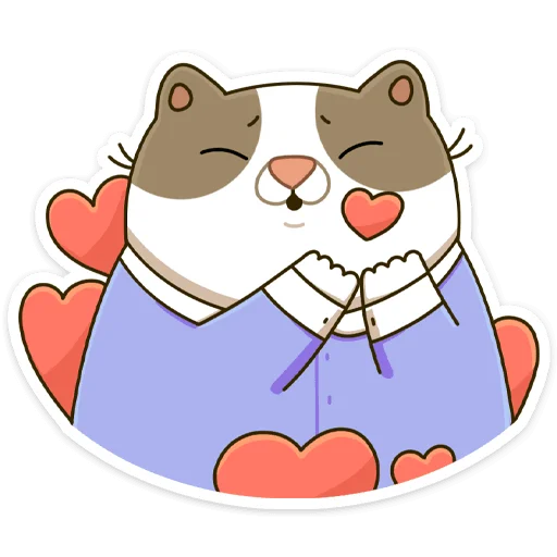 😘 Стикер «Офисный кот - маленький пушистый начальник» для Telegram