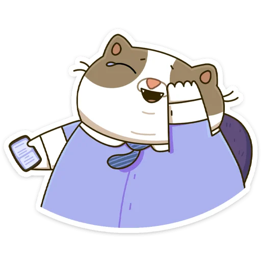😅 Стикер «Офисный кот - маленький пушистый начальник» для Telegram