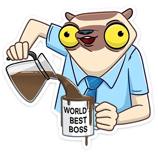 ☕️ Стикер «Офисный Сифака» для Telegram
