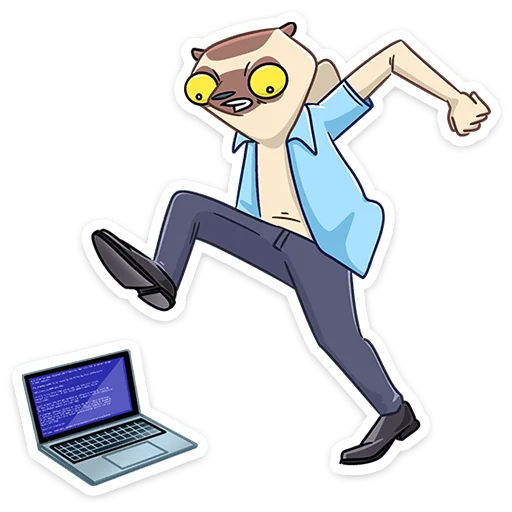😠 Стикер «Офисный Сифака» для Telegram