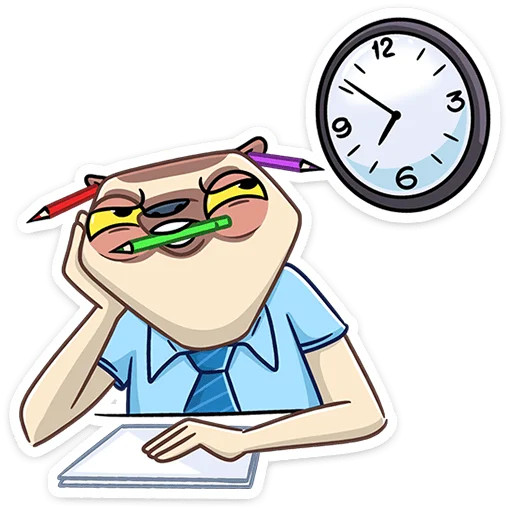 ⏰ Стикер «Офисный Сифака» для Telegram