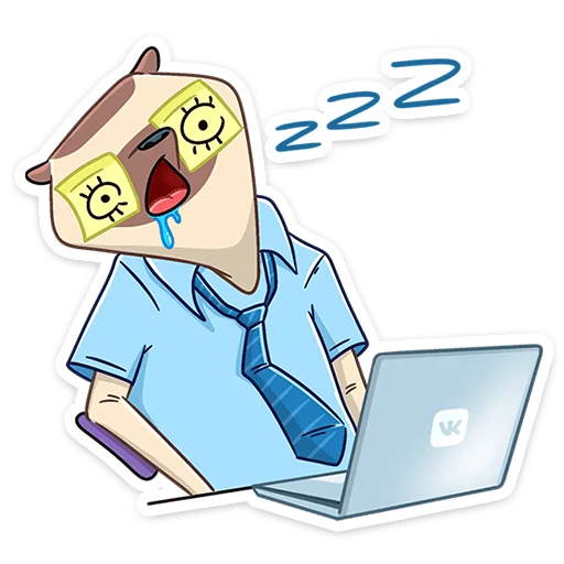 😴 Стикер «Офисный Сифака» для Telegram