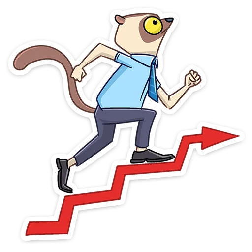 📈 Стикер «Офисный Сифака» для Telegram