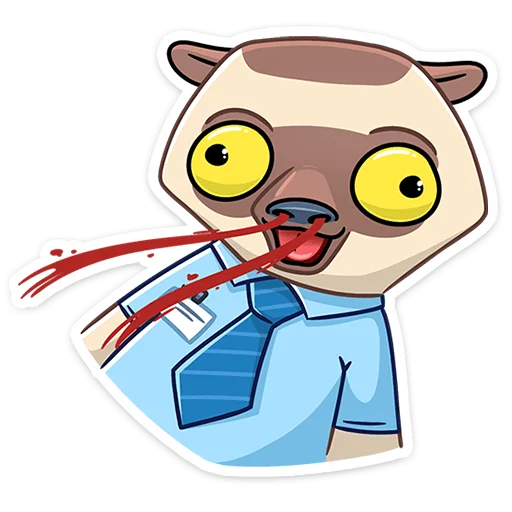 😵 Стикер «Офисный Сифака» для Telegram
