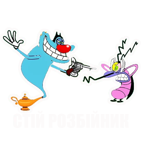 🤠 Стикер «Огги и кукарачи, основной» для Telegram