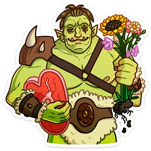 💐 Стикер «Любовь по-орочьи» для Telegram