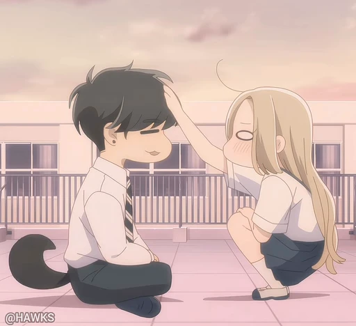 ❤️ Стикер «A Girl and Her Guard Dog Мой телохранитель» для Telegram