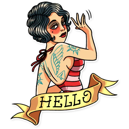👋 Стикер «Tattoo Girl» для Telegram