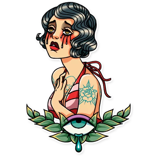 😭 Стикер «Tattoo Girl» для Telegram