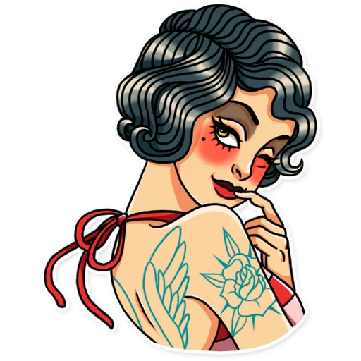 😉 Стикер «Tattoo Girl» для Telegram