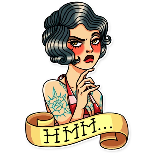 🤨 Стикер «Tattoo Girl» для Telegram