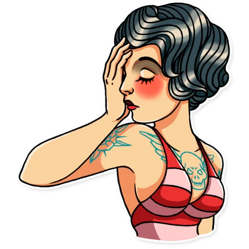 🤦‍♀️ Стикер «Tattoo Girl» для Telegram