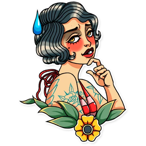 😅 Стикер «Tattoo Girl» для Telegram