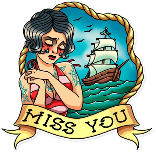 😢 Стикер «Tattoo Girl» для Telegram