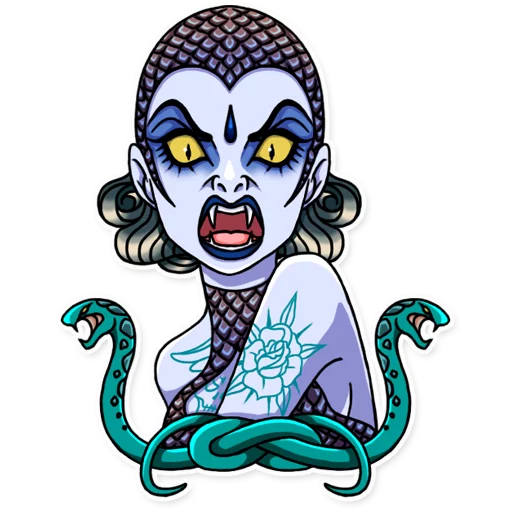 👿 Стикер «Tattoo Girl» для Telegram