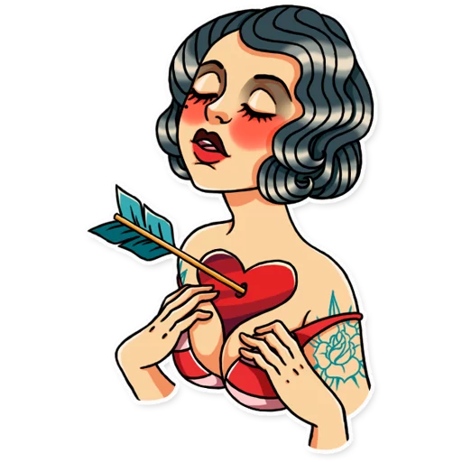 💘 Стикер «Tattoo Girl» для Telegram