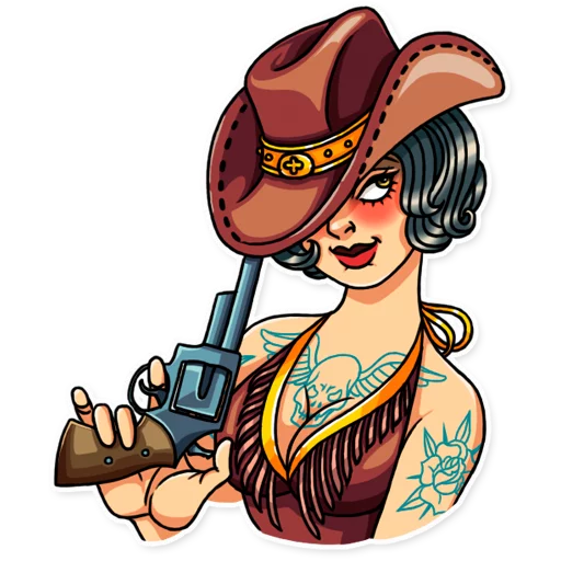 🤠 Стикер «Tattoo Girl» для Telegram