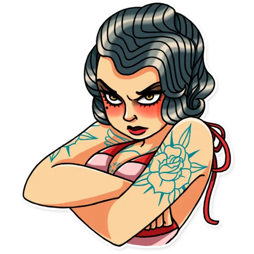 😠 Стикер «Tattoo Girl» для Telegram