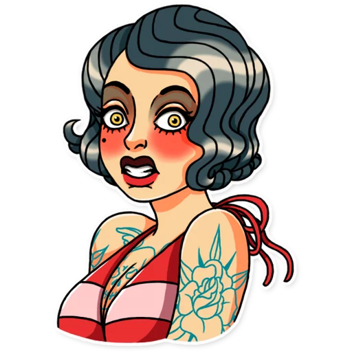 😬 Стикер «Tattoo Girl» для Telegram