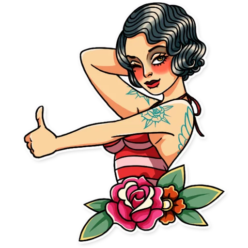 👍 Стикер «Tattoo Girl» для Telegram