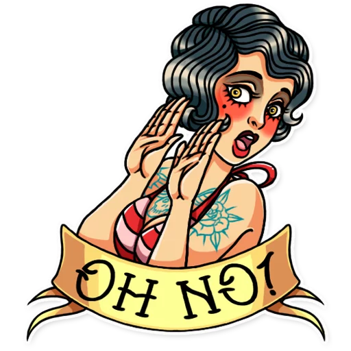 😨 Стикер «Tattoo Girl» для Telegram
