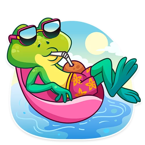 🏝 Стикер «Oliver the Frog» для Telegram